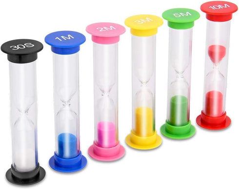 Sand Timer, KISEER 18 Pcs Colorful Hourglass Sandglass Sand Clock Timers Set 30sec / 1min / 2mins / 3mins / 5mins / 10mins for Brushing Children's...