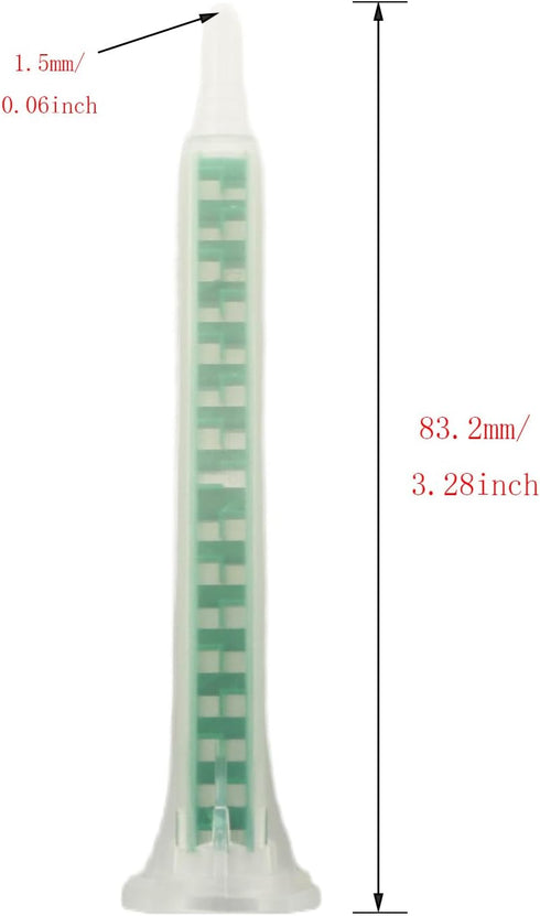 20PCS Dual Cartridge Adhesive Mixing Nozzle PMF06 16AB Total length 83mm Glue Gun Mixing Tube Glue Nozzle Dispensing Valve Mixing Rod Plastic Resi...