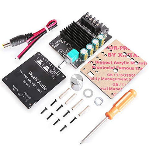 Bluetooth Amplifier Board, 100W+100W Peak Output Power, 2.0 Channel DC:8-24V, Password Free Connect, BT 5.0 AMP Board for DIY Wireless Speakers Bo...