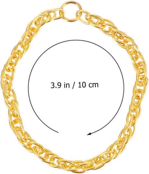 50pcs Adjustable Gold Necklace Golden Dolls Chain Necklace Gold Necklace Prom Miniature Gold Chain Necklace Hip Hop Chain Necklace Toys Princess A...