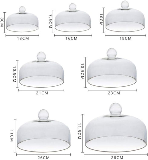 HEMOTON Glass Cake Dome Clear Cloche Dome Cake Display Cover with Knob Handle Size XL...