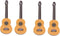 EXCEART 4 Pcs Wooden Miniature Guitar Miniature Wooden Instrument Desktop Wooden Miniatures Micro Landscape Statue DIY Miniature Guitar 1:12 Dollh...