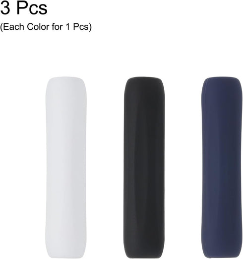 MECCANIXITY 3pcs Pen Grip Silicone Case Silicone Ergonomic Design Sleeve Holder for 1st and 2nd Generation Stylus Pens, Black, White, Blue...