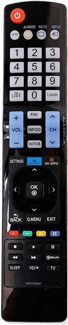 New AKB73756567 Remote Control Replaced for LG TVs Model #: AGF76692626...