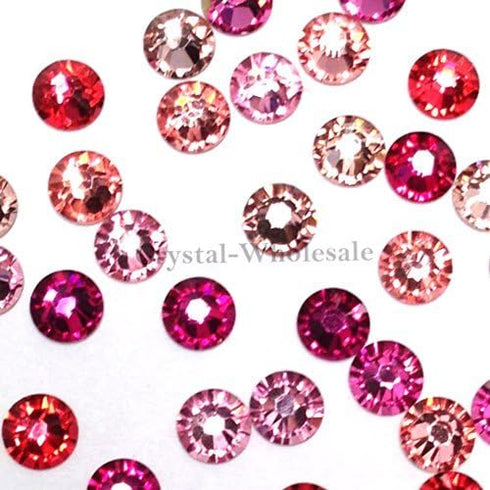 Austrian Crystal Austria 2088 Xirius SS16 (3.9mm) Crystal flatbacks No-Hotfix Rhinestones Assorted Pink Colors Mix Nail Art Bling DIY Round gems R...