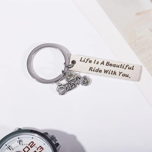 Ride motorcycle stainless steel safe with you key chain key ring drive safe couple car key chains life beautiful men valentines keychains women bo...