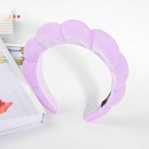 Spa Headband for Washing Face, Makeup Headbands Wristbands set, Bubble Skincare Headband for Facial Washing, Terry Cloth Puffy Headbands for Mask ...