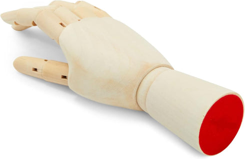 7" Wooden Hand Model and 8" Posable Wooden Mannequin Figure for Drawing, Adjustable Art Supplies (2-Piece)...