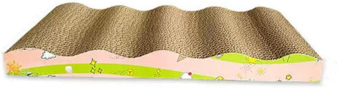 Durable Cardboard Cat Scratcher (Wave Shaped)...