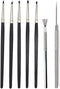 COMIART Artist Sculptural Supplies Tools Set,5pcs Size 0 Silicone Color Shaper Painting Brushes +1pcs Professional Detail Needle +1pcs Feather Wir...