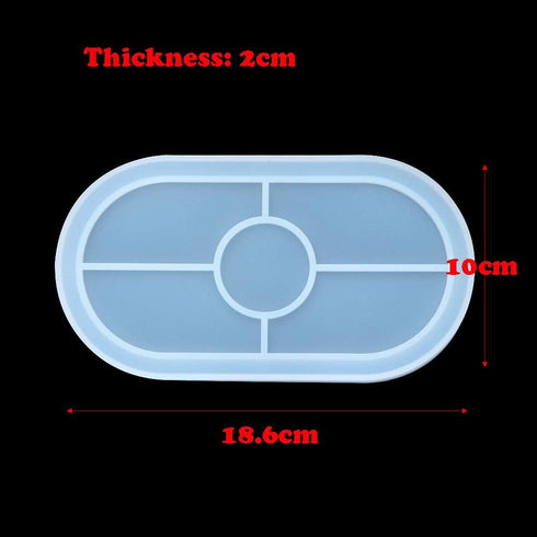 3 Pack Tray Silicone Resin Mold, Oval Coaster Epoxy Resin Casting Mould DIY Jewelry Tray Dishes for Craft Jewelry Storage Office Home Decoration...
