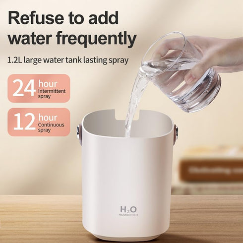 Humidifiers for bedroom,1.2L Portable Cool Mist Humidifiers Auto Shut-Off USB Desk Humidifier,with Warm Night Light and Dual Nozzle Design for Bed...