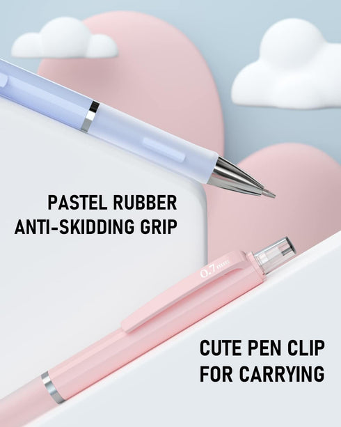 Nicpro 6PCS Pastel Mechanical Pencil Set, Cute Mechanical Pencils 0.5 mm & 0.7 mm & 0.9 mm with 360PCS HB Lead Refills, Eraser, Eraser Refill for ...