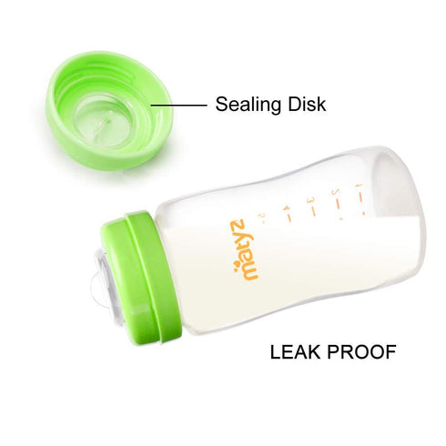 Matyz 4-Pack Breastmilk Storage Bottles with Lids (Green, 8oz Each) - Wide Mouth Breastmilk Collection Storage Bottle - Leakproof Breast Pump Bott...