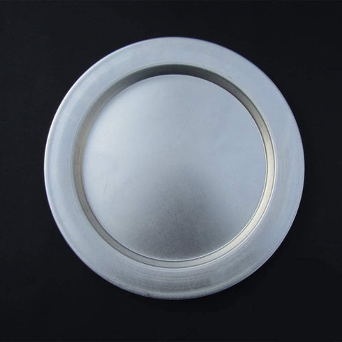 Kunefe Plate - Kunafa plate large 4-8 servings set of 2 silver color aluminum pans tray kataifi kunafeh knafeh cooking and serving plates for shre...