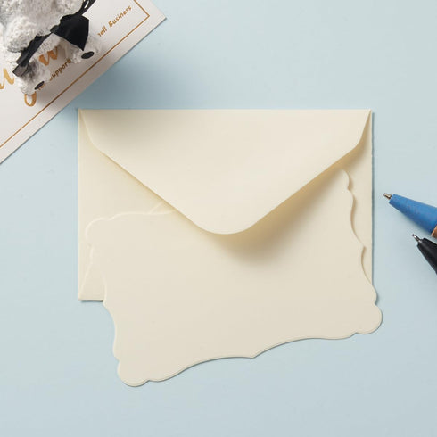 100 Pack Mini Envelopes with Blank Note Cards Small Self-Adhesive Envelopes Small Business Card Envelopes(4 x 2.7 Inches, Cream)...