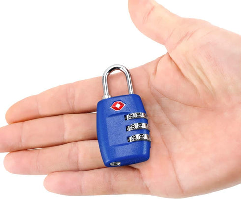 TSA Luggage Locks (4Pack) - 3 Digit Combination Padlocks - Approved Travel Lock for Suitcases & Baggage (Dark Blue)...
