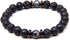 Natural Stone Leather Bracelet Set Obsidian Volcanic Stone Tiger Eye Stone Bead Bracelet Punk Style Men's Bracelet Set (bra000034)...
