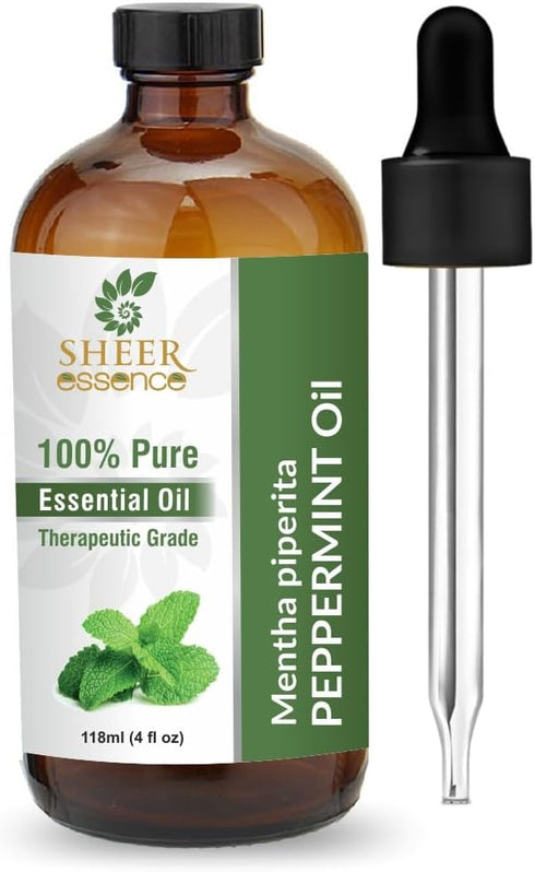 Peppermint Essential Oil - 100% Pure, Natural and Therapeutic – Premium Grade with Glass Dropper - for Aromatherapy and DIY - 4 fl. oz. (118 ML)...