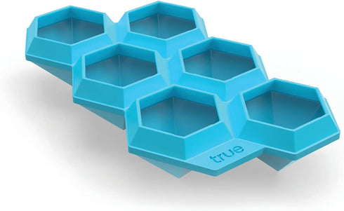 TrueZoo Diamond Silicone Mold Tray for Whiskey Bath Bombs Candy, Soap, and DIY Crafts, Dishwasher Safe, 1.75", Blue, Set of 1, Makes 6 Ice Cubes...