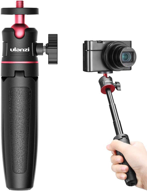 Black Mini Tripod for Camera, 1/4" Screw Universal for Sony/Canon/Nikon/Fujifilm Vlog Camera, Extendable Handheld Portable Vlogging Tripod Mount, ...