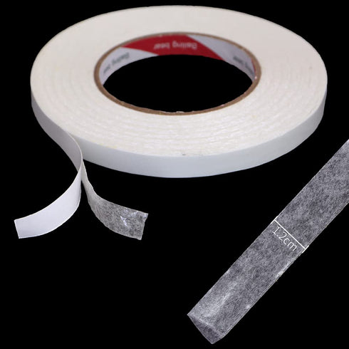 DGQ Sticky Fabric Tape 1/2 Inch x 164 Feet Double-Sided Tape Clear Sticky Tape Strong Adhesive Cloth Tape No Sewing, Gluing, or Ironing, Alteratio...