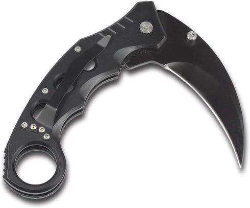 Andux Karambit Liner Lock with Pocket Clip Claw Knife Tactical Survival EDC WD02 (Black)...