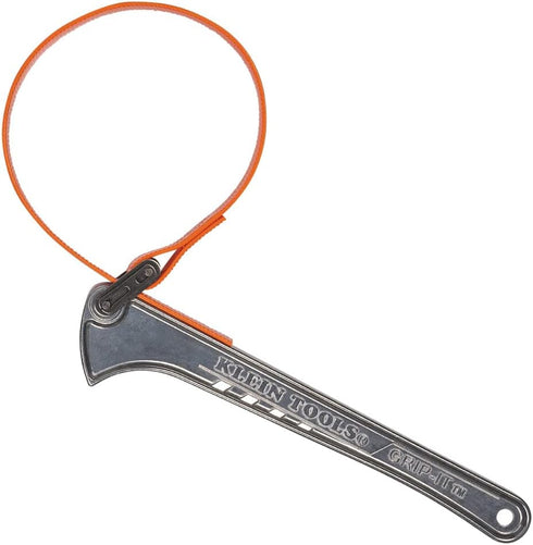 Klein Tools S12HB Strap Wrench, Adjustable Grip-It Strap Wrench Adjusts 1-1/2 to 5-Inch, 12-Inch Handle...