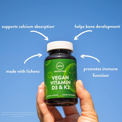 MRM Nuturition Vegan Vitamin D3 & K2 | Bone + immune health | Made from lichens | Supports calcium absorption | Vegan + Vegetarian friendly | 60 s...