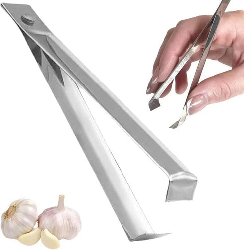 Fish Bone Tweezers Set, Garlic Tweezer Peeler Skin Remover Tool,Stainless Steel Peeling Clip, Garlic Peeler Garlic Tweezer Remover Tool Tongs for ...