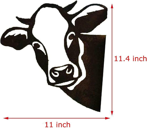 New Peeping Cow Metal Art Wall Decor Farm Outdoor,Fence Metal Silhouette Yard Art for Farmhouse Outdoor Garden Decor (Cow)...