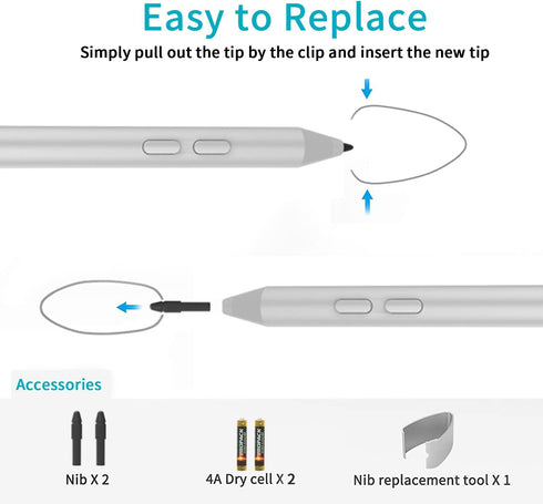 Stylus Pen for Microsoft Surface,with1024 Levels High Pressure Sensitivi Compatible with Surface Pro X/8/7/6/5/4/3, Surface Book 3/2/1, Surface Go...