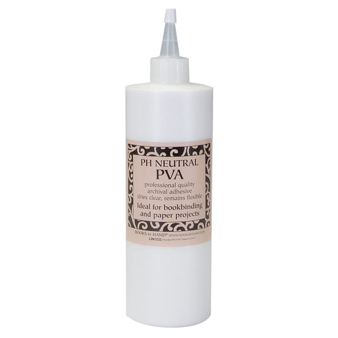 Lineco Books by Hand pH Neutral Adhesive, Archival Quality Acid-Free Dries Clear and Quick Water Soluble Lay-Flat Property, 16 Ounces (1 Pack)...