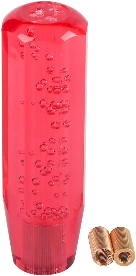 Akozon Crystal Shift Knob Manual, Car Manual Shift Knob, Gear Shift Knob 15cm Red Car Universal Acrylic Shift Stick Knob Crystal Transparent Bubbl...