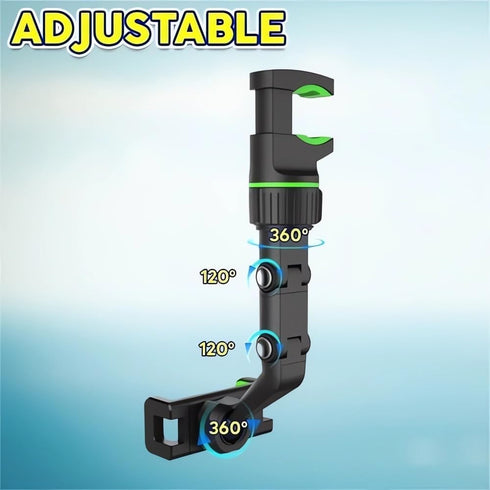 2024 New Multifunctional Rearview Mirror Phone Holder, 360° Rotatable Car Phone Holder for Cell Phone and Gps, Retractable & Adjustable Universal ...
