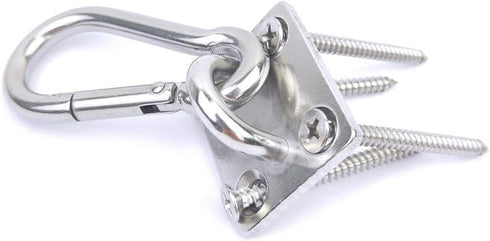 2 Set Heavy Duty Hanger Hook Hammock Wall Mount, Suspension Ceiling Hooks Outdoor Swing Mounting Hook Exercise Hook Stainless Steel Swivel Carabin...