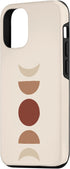 iPhone 12/12 Pro Phases of Moon Boho Beige Rust Red Burnt Orange Case...