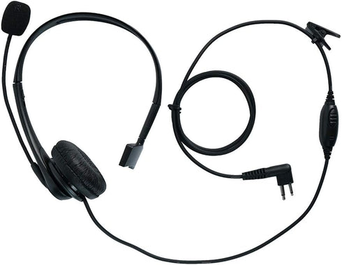 2 Pin Motorola Ear Pieces Noise Cancelling Earpiece Headphone Overhead Headset for Motorola walkie Talkie 2 Way Radio Cls1110 Cls1410 Cp200 etc......