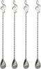 4Pcs 12inch Musical Note Bar Spoon 18/10(304) Stainless Steel Cocktail Shaker Spoon Long Spiral Handle Stirring Spoon for Bartender Mixing Ice Tea...