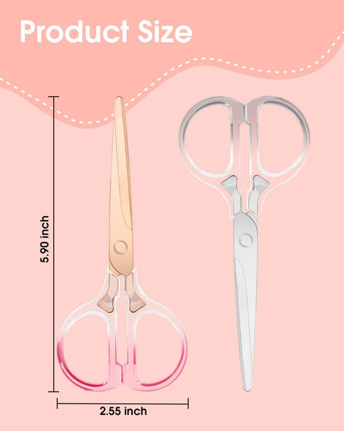 Scissors, Clear Acrylic Stainless Steel Scissors,Office Professional Shears for Home School Office DIY Craft Sewing Fabric Cutting General Use?2PC...