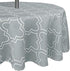 Tektrum 60 inch Round Moroccan Quatrefoil Outdoor Tablecloth with Umbrella Hole and Zipper, Zippered Table Cover - Spill Proof/Waterproof - for Pa...