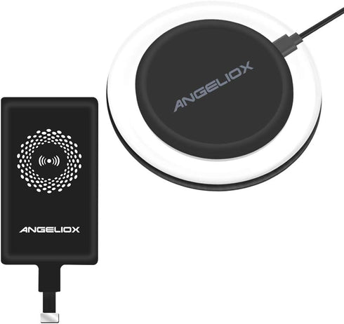 Wireless Charger Pad Charging Receiver Compatible with iPhone 7/7 Plus / 6/6 Plus / 6s / 5Se / 5s / 5c / 5(Wireless Charging Receiver Included)...