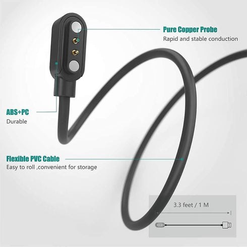 Compatible with TUYOMA Smartwatch Charger, Lamshaw Magnetic USB Charging Cable Replacement Charger Cable Compatible with TUYOMA LW76 1.91" Smart W...