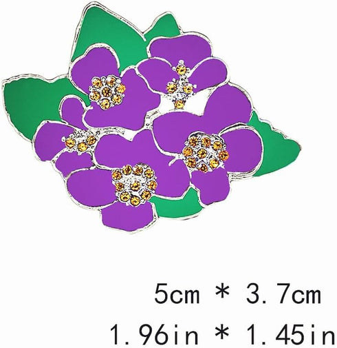 African Black Lady Social Floral Violet Pin Purple Flower Brooch Women Jewelry Gifts...