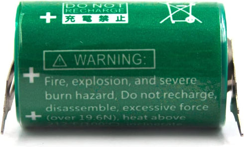 (2-Pack) CR1/2AA-SLF 3V Lithium Battery, Replacement for VARTA CR 1/2 AA Series, with Tabs 2 Pin (10mm +)...