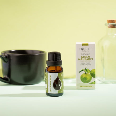 Essences Bulgaria Organic Green Mandarin Essential Oil 0.51 Fl Oz 15ml Citrus reticulata - 100% Pure and Natural Undiluted Therapeutic Grade Aroma...