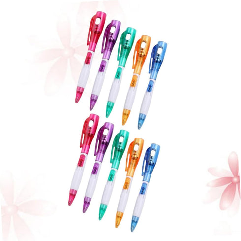 Ciieeo 10pcs Black Pens Ballpoint Fountain Pen Ink Black Gel Pens Ink Pen Flashlight Pen Flashlight Pens Ballpoint Ball-point Pen with Light Ballp...