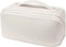 IMCUZUR Travel Makeup Bag Cosmetic Organizer for Women, Portable Skincare Bag for Traveling, Waterproof PU Leather Wide Open Make up Bag (White)...