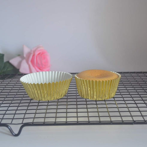 Shiny Gold Foil Cupcake Liners Standard Paper Baking Cups for Wedding, Party and More, 120-Count...