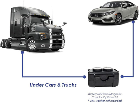 Waterproof Twin Magnetic Case - for Optimus 2.0 GPS Tracker - GPS Tracker not Included...